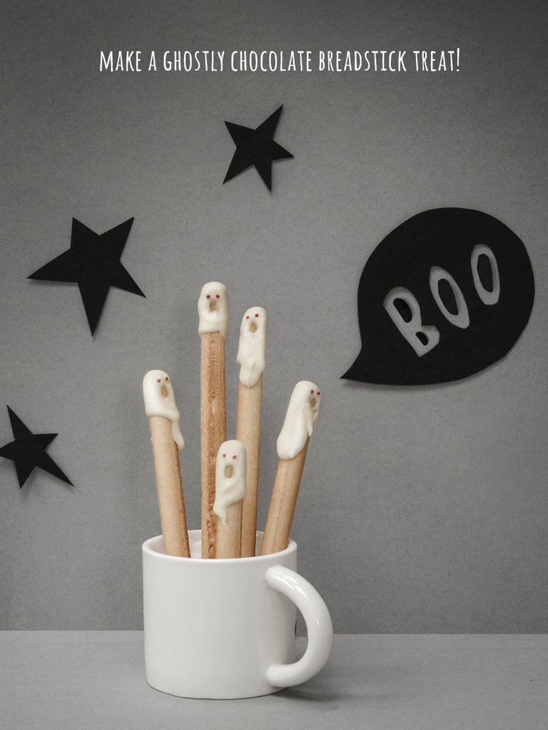 make a ghostly chocolate breadstick treat!