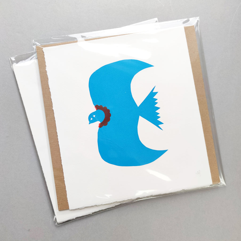 Screen Printed Blue Bird