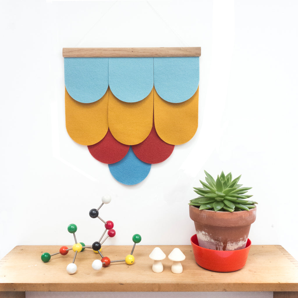 Colourful Scalloped Wool Felt Wall Hanging -  'Circus'