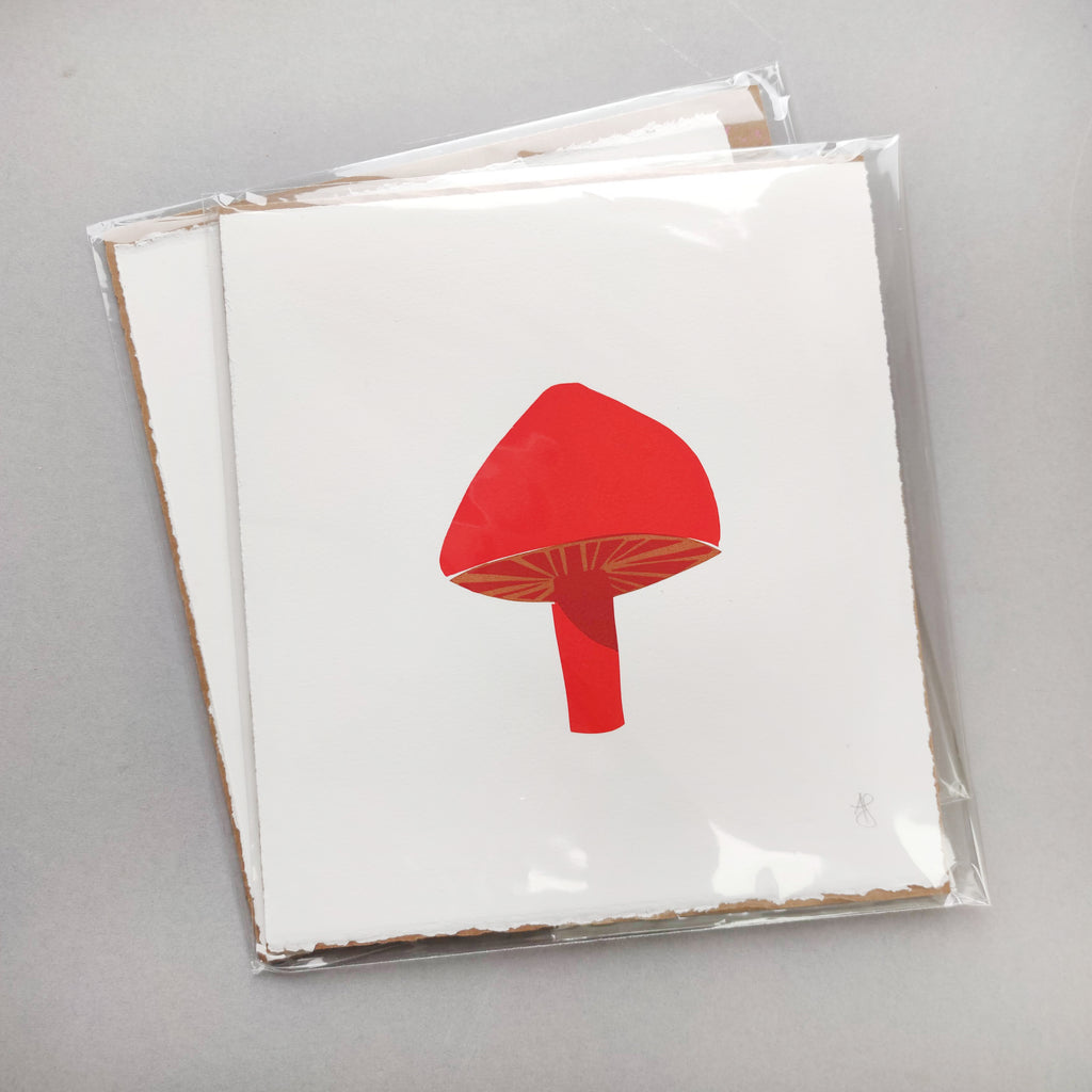 Screen Printed Red Mushroom