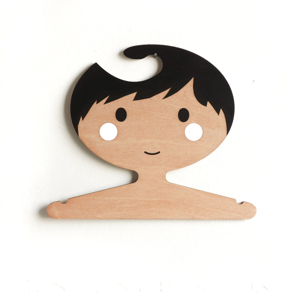 boys clothes hanger - kids face design by Red Hand Gang