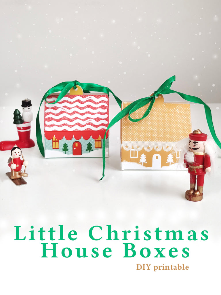 Mini Wintery House Boxes for Your Christmas Tree