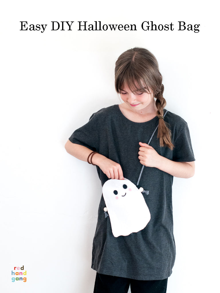 Easy DIY Halloween Ghost Felt Bag for kids