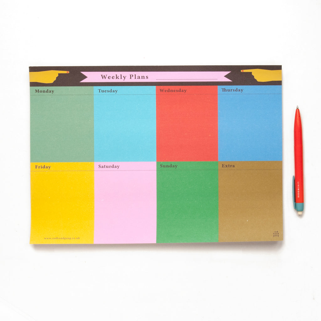 Weekly Colour Blocked Memo Pad - A4