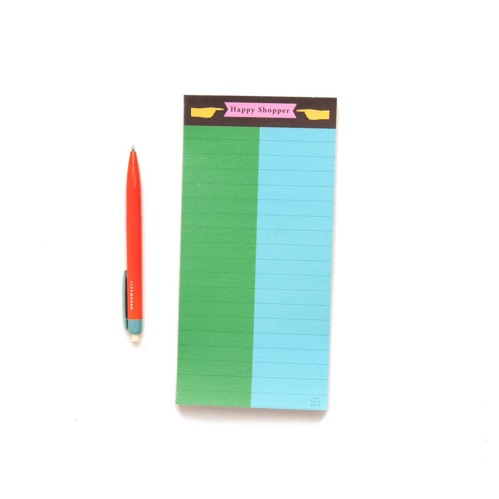 'Happy Shopper'  Colour Blocked Memo Pad