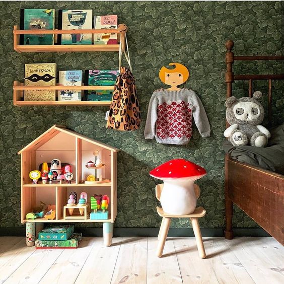 Childrens' Wooden Clothes Hanger - Girl's Face design - Orange