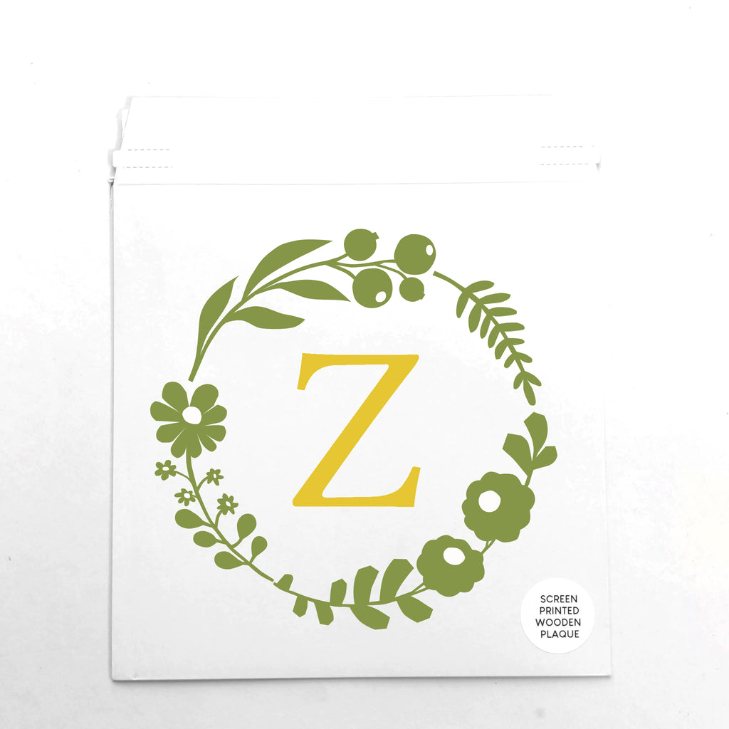 Floral Personalised Wooden Handpainted Wall Hanging