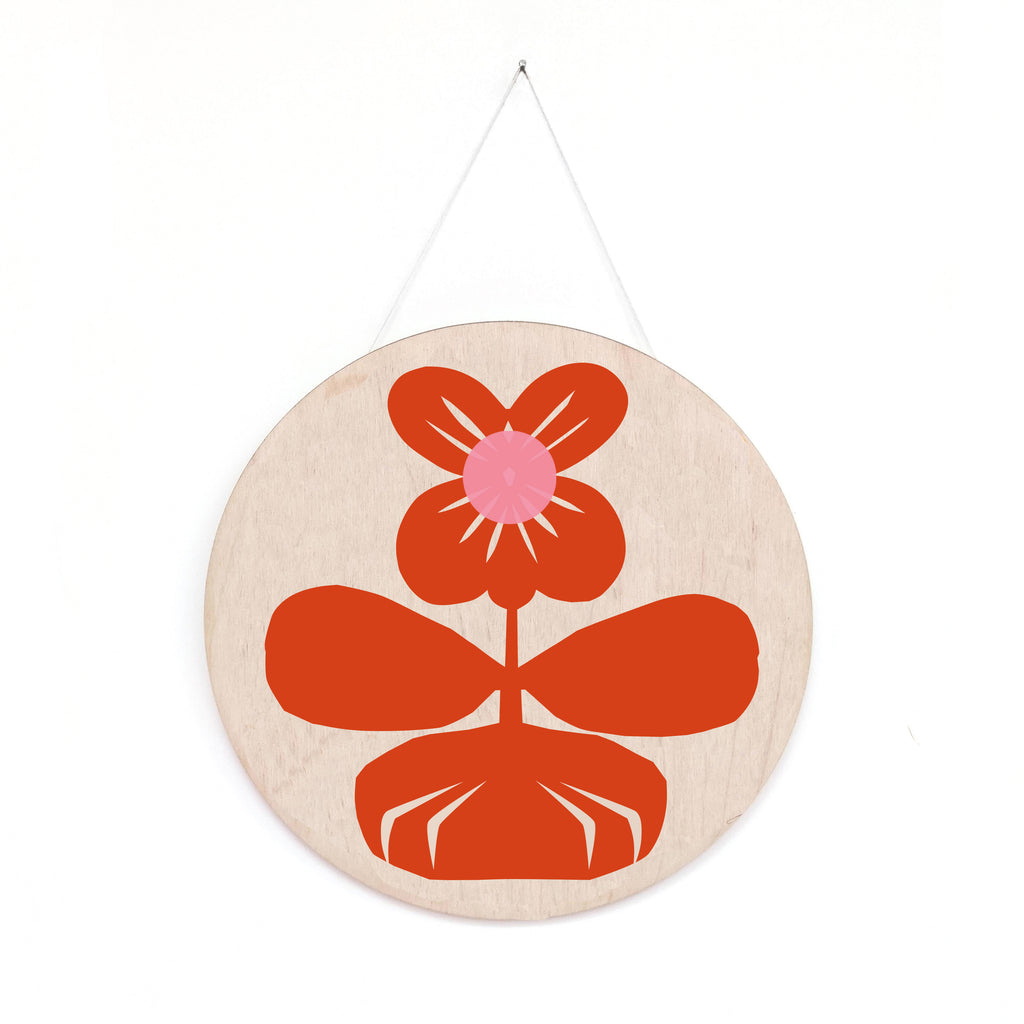 Flower - Wooden Screen Printed Wall Hanging