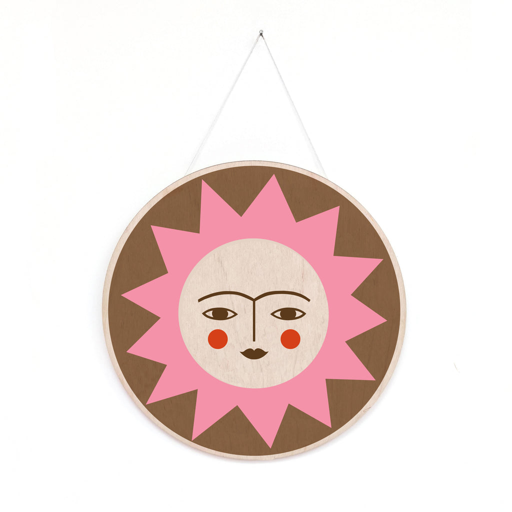 The Sun - Wooden Hand Screen Printed Wall Hangings