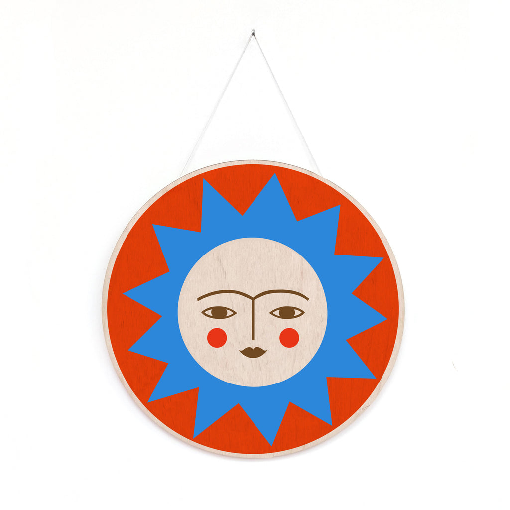 The Sun - Wooden Hand Screen Printed Wall Hangings