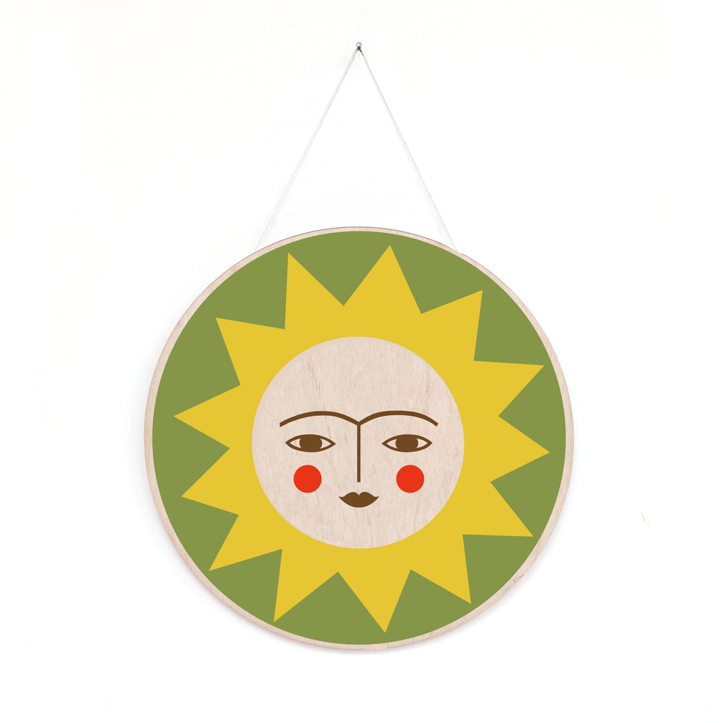 The Sun - Wooden Hand Screen Printed Wall Hangings