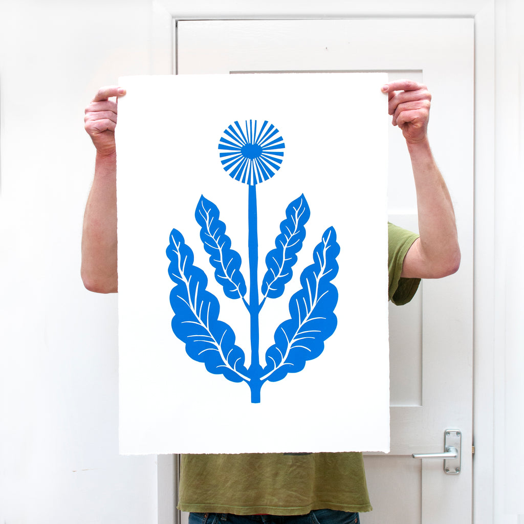 Big Blue Flower screen print
