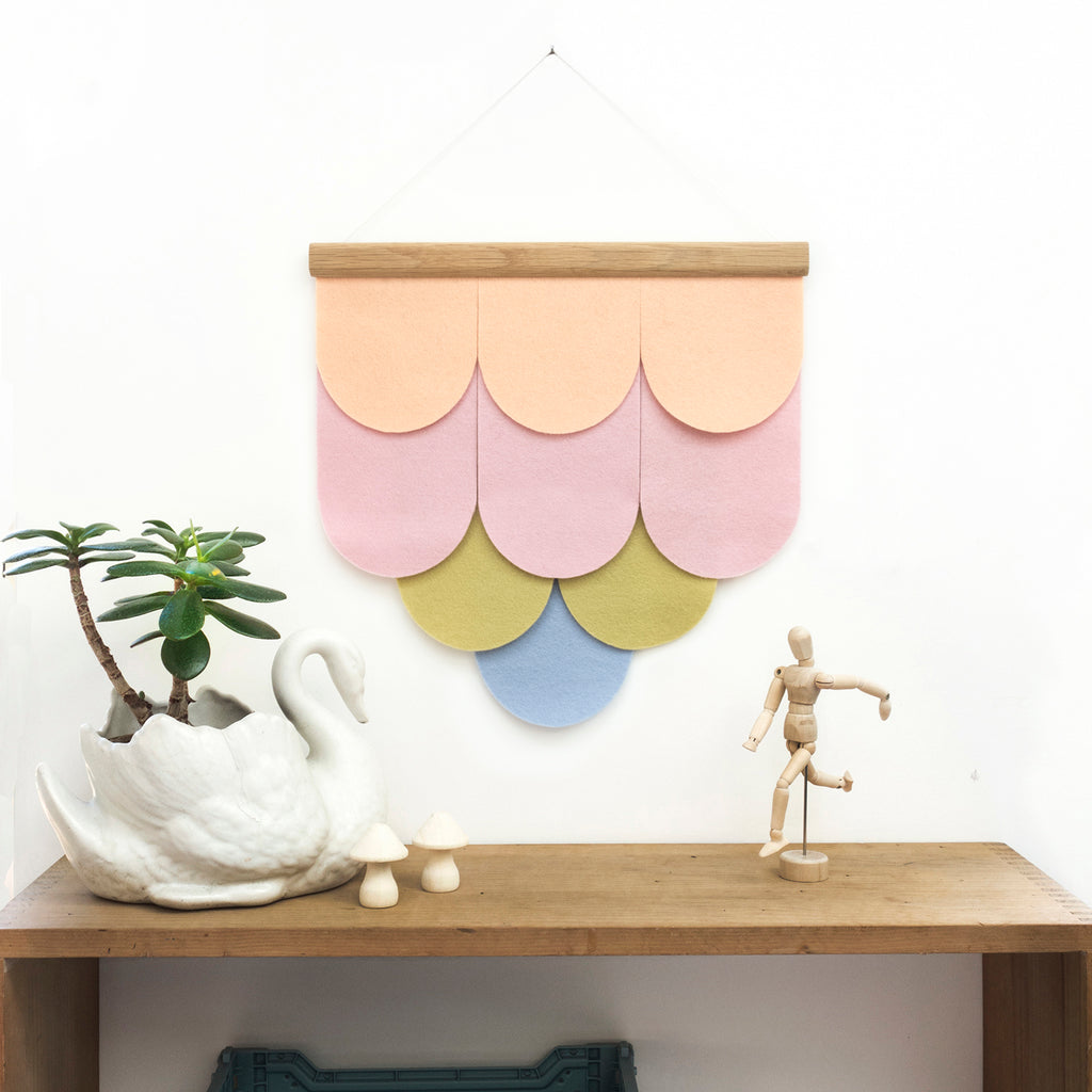 Delicious Scalloped Wool Felt Wall Hanging -  'Ice Cream Sundae'