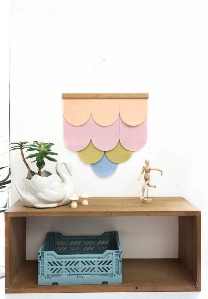 Delicious Scalloped Wool Felt Wall Hanging -  'Ice Cream Sundae'