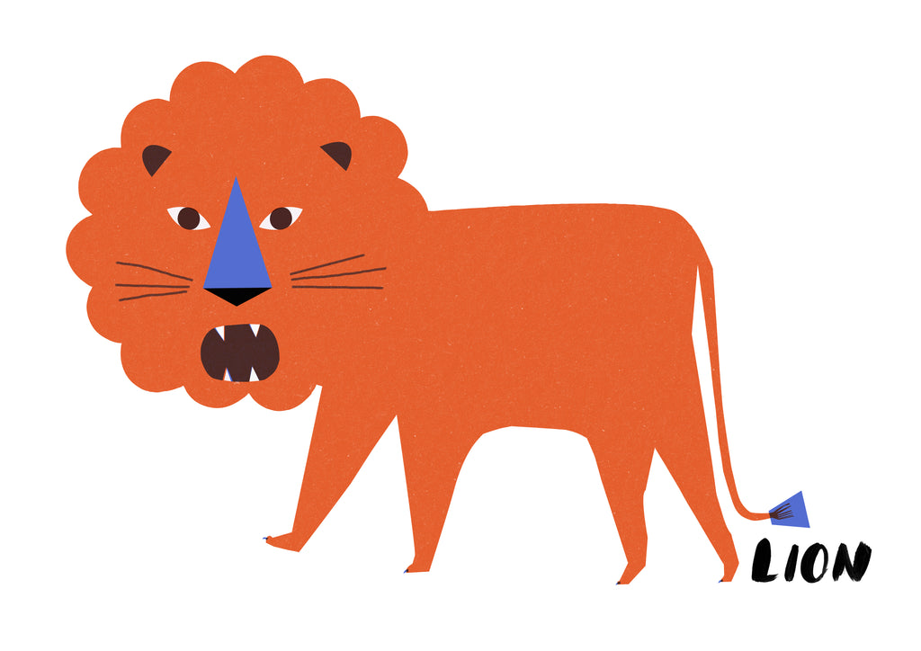 Paper Cut Lion Print for Kids' rooms
