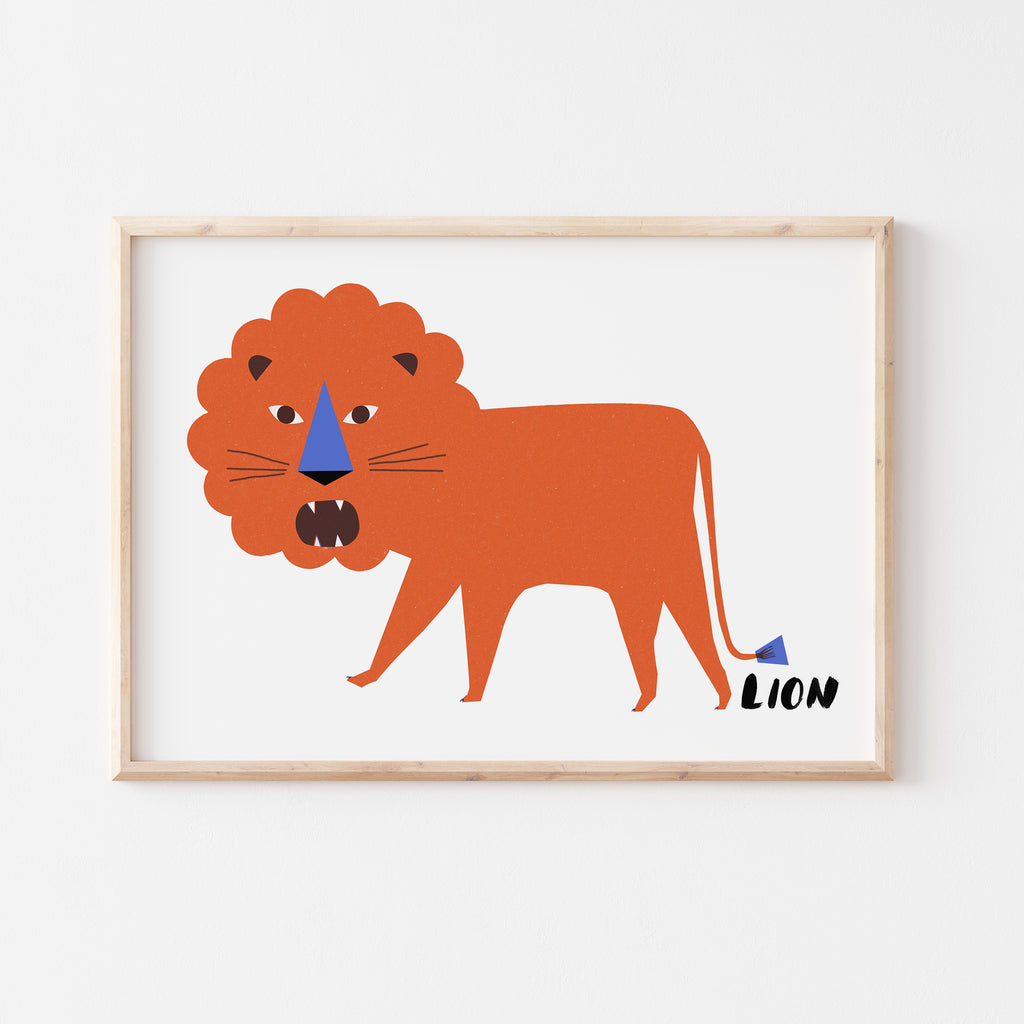 Paper Cut Lion Print for Kids' rooms