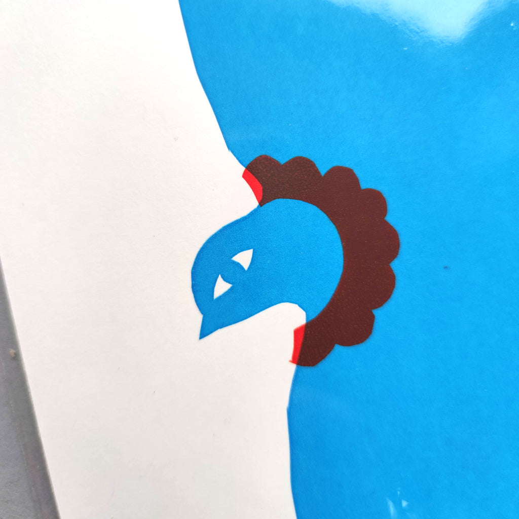 A5 Screen Printed Blue Bird